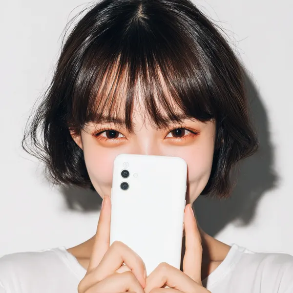 生配信で照れてる女性