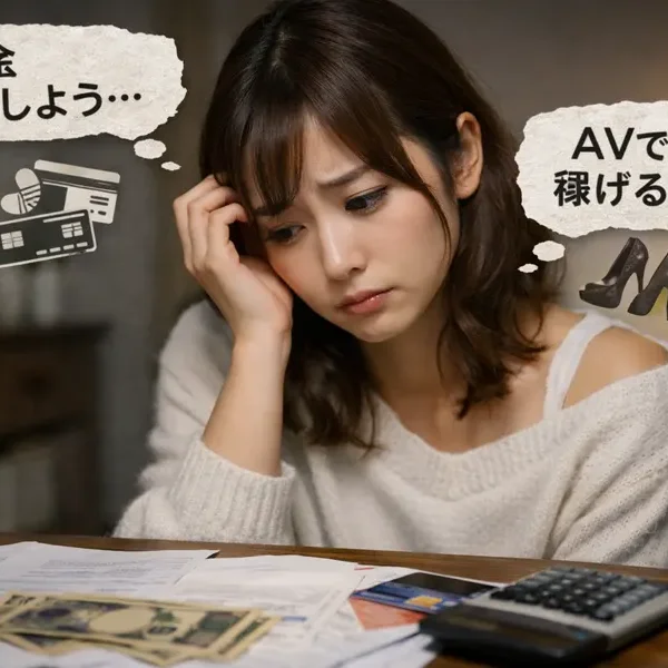 借金返済のためにAV出演を考えている女性